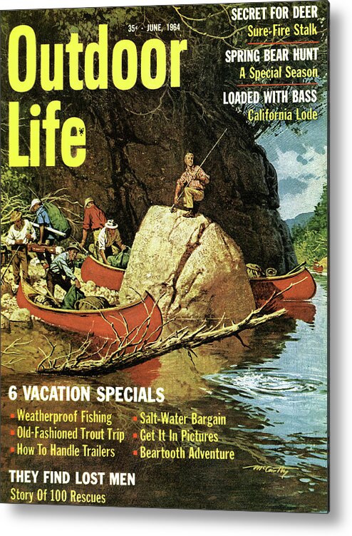 Camping Metal Print featuring the drawing Outdoor Life Magazine Cover June 1964 by Outdoor Life