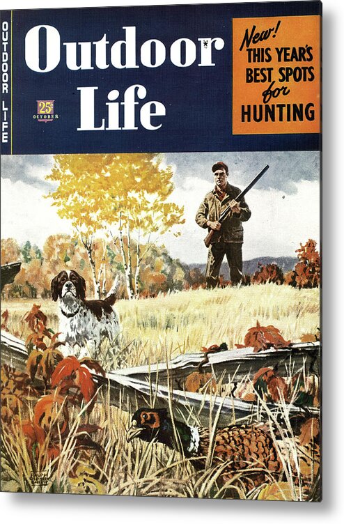 Man Metal Print featuring the painting Outdoor Life Magazine Cover October 1946 by Outdoor Life