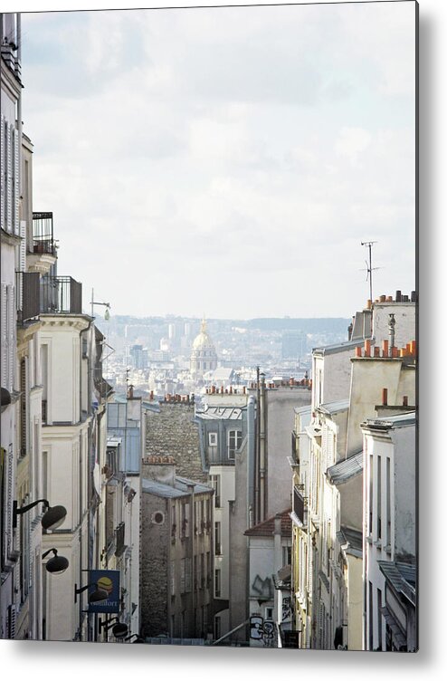 Outdoors Metal Print featuring the photograph Paris Seen From Montmartre by Romeika Cortez