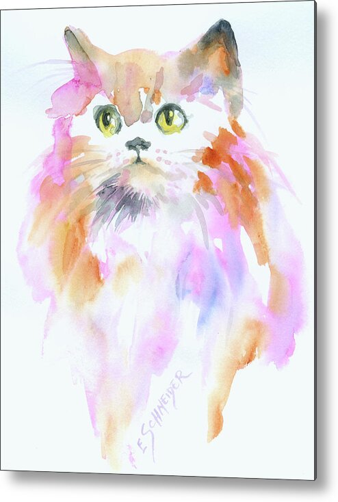 Watercolors Metal Print featuring the painting Pinkie by Edie Schneider