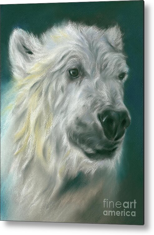 Animal Metal Print featuring the painting Polar Bear Portrait by MM Anderson