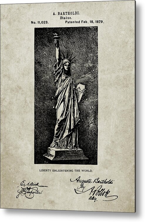 Pp474-sandstone Statue Of Liberty Poster Metal Print featuring the digital art Pp474-sandstone Statue Of Liberty Poster by Cole Borders