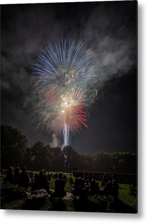 Fireworks Metal Print featuring the photograph Red White and Boom by Arthur Oleary