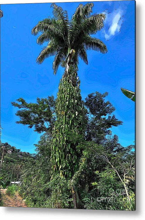 Royal Palm Metal Print featuring the digital art Royal Palm Tree by Laura Forde