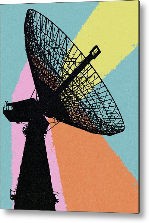 Antenna Metal Print featuring the drawing Satellite Radar by CSA Images