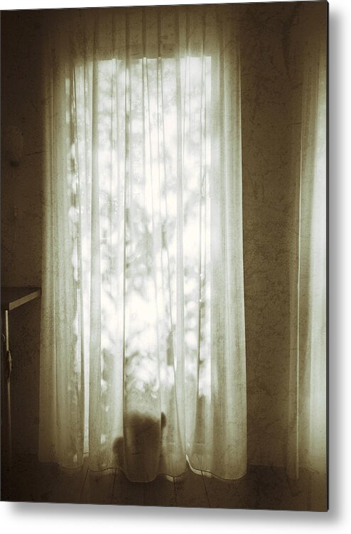 Lonely Metal Print featuring the photograph Shadows Inside by Ellen Kolff