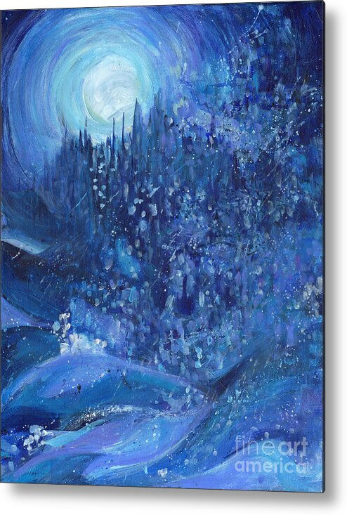 Contemporary Metal Print featuring the painting Snowstorm by Tanya Filichkin
