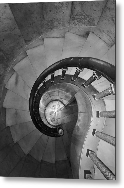 Spiral Metal Print featuring the photograph Spiral Staircase, Lakewood Cemetary Chapel by Sarah Lilja