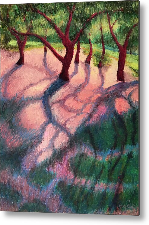 Pastel Metal Print featuring the painting Spring Sacred Circle by Judy Frisk