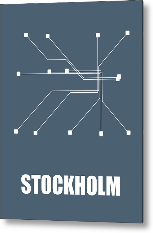 Stockholm Metal Print featuring the digital art Stockholm Subway Map by Naxart Studio