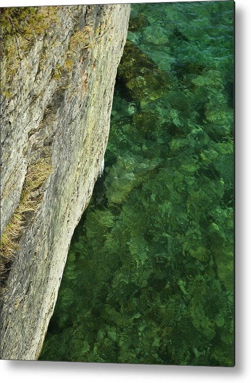 Natural Abstract Metal Print featuring the photograph Stone and Water Abstract by David T Wilkinson