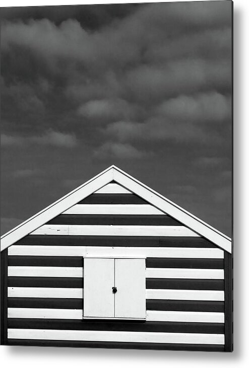 Beach Hut Metal Print featuring the photograph Stripes On Beach Hut by James Galpin