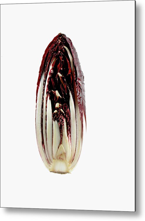 White Background Metal Print featuring the photograph Studio Shot Of Cross Section Of Red by David Arky