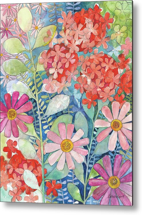 Aster Metal Print featuring the mixed media Summer Profusion IIi by Kathrine Lovell