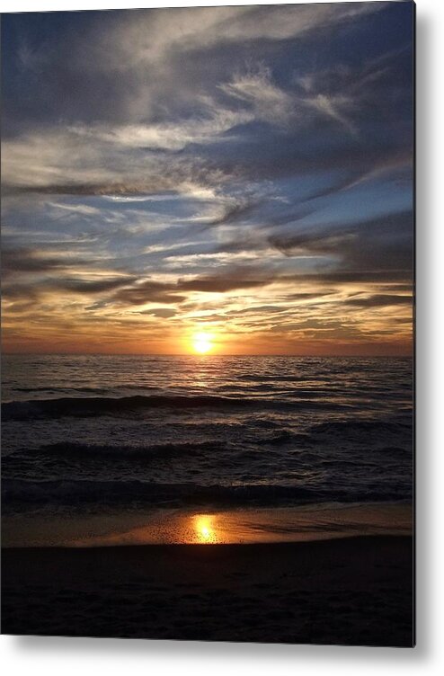 Sunset Over The Ocean Metal Print featuring the photograph Sunset Over The Ocean by Kathy Chism