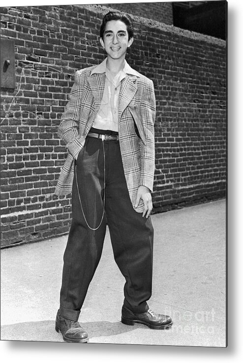 Zoot Suit Metal Print featuring the photograph Teen In Snazzy Zoot Suit by Bettmann