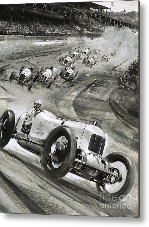 Motorsport Metal Print featuring the painting The 1925 Indianapolis 500 by Graham Coton