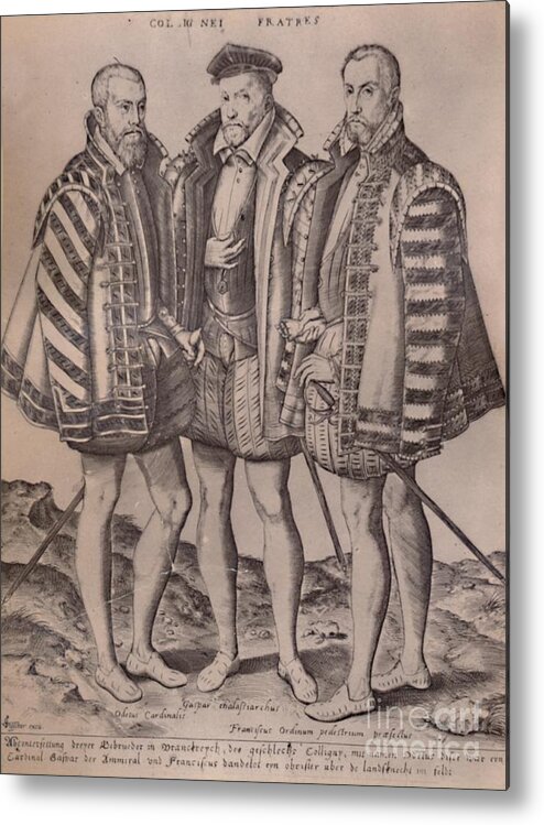 Concepts & Topics Metal Print featuring the drawing The Brothers Coligny 16th Century 1894 by Print Collector