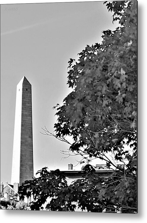 Bunker Hill Metal Print featuring the photograph The Bunker Hill Monument In Charlestown Massachusetts B W by Rob Hans
