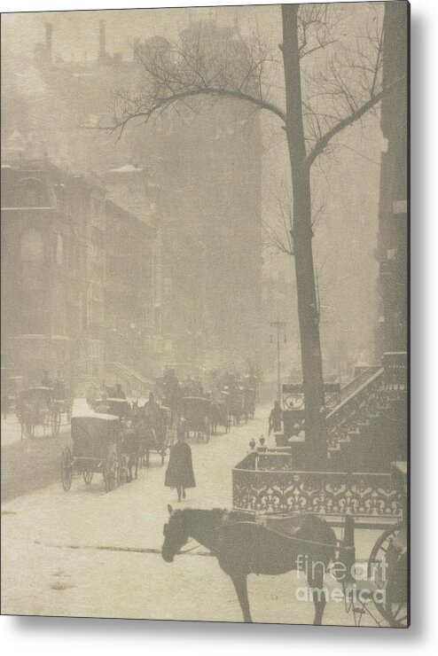 The Street Metal Print featuring the photograph The Street, Design for a Poster by Alfred Stieglitz