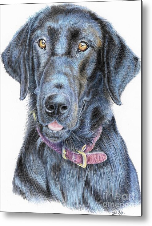 Dog Metal Print featuring the drawing Thedford by Mike Ivey