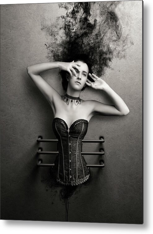 Woman Metal Print featuring the photograph Trapped by Johan Swanepoel