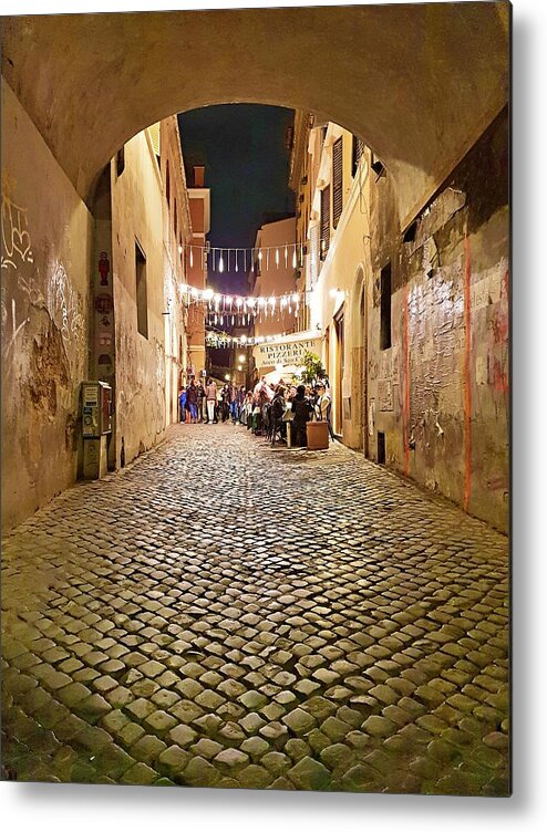 City Metal Print featuring the photograph Trastevere Tunnel Street by Andrea Whitaker