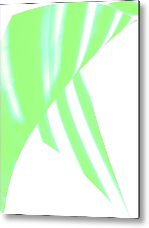 Abstract Metal Print featuring the photograph Abstract Art Tropical Blinds Move Green by Itsonlythemoon -