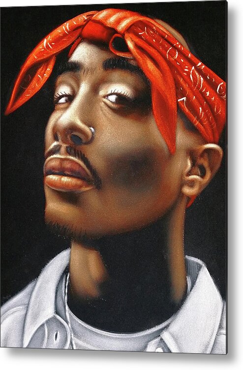 Tupac Metal Print featuring the painting Tupac, 2pac portrait by Argo