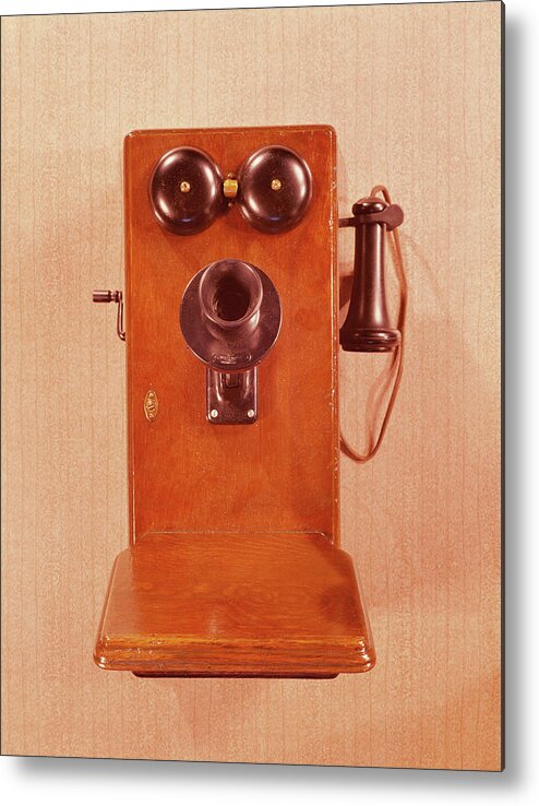 1950-1959 Metal Print featuring the photograph Wall Mounted Telephone by H. Armstrong Roberts