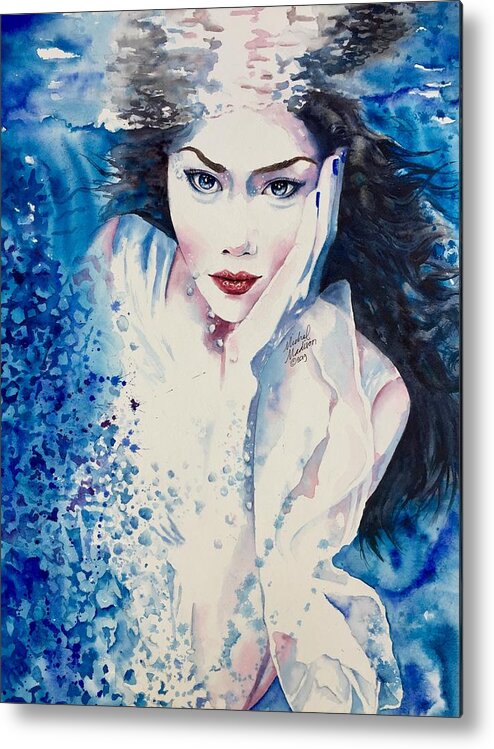 Underwater Metal Print featuring the painting Water Goddess by Michal Madison