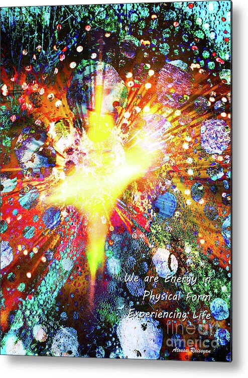 Spiritual Metal Print featuring the digital art We are all Energy by Atousa Raissyan