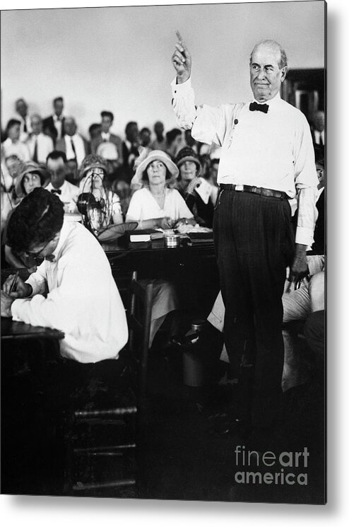 People Metal Print featuring the photograph William J. Bryan Gestures During Speech by Bettmann