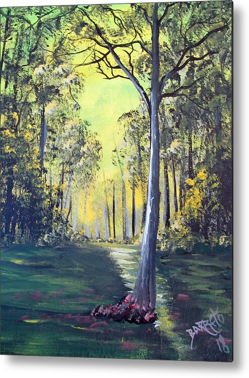 Yelow Forest Metal Print featuring the painting Yellow Forrest by Gloria E Barreto-Rodriguez