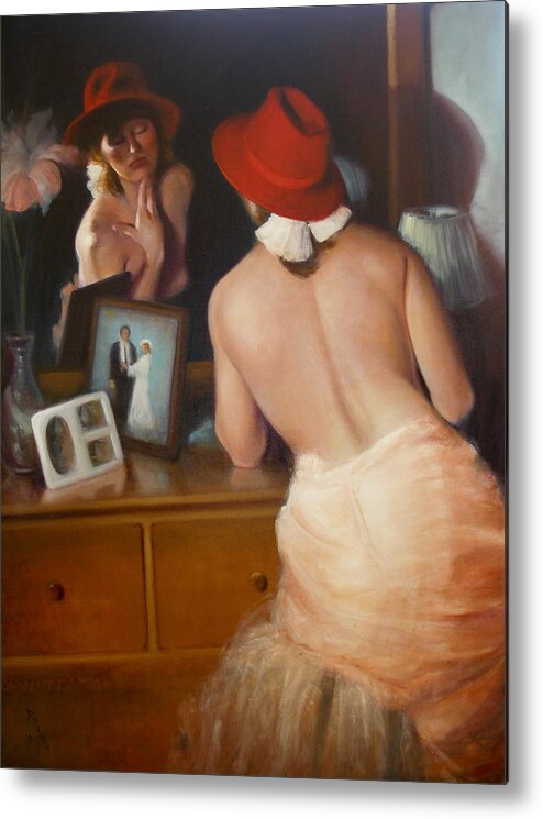 Realism Metal Print featuring the painting Mirror mirror 5 by Donelli DiMaria