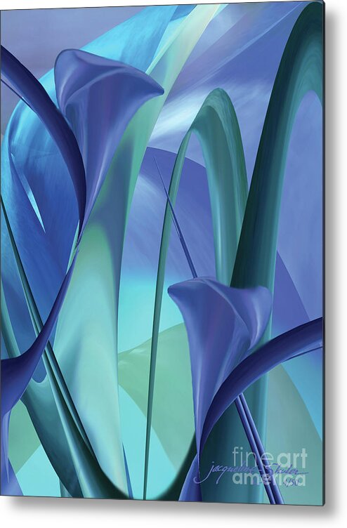 Flowers Metal Print featuring the digital art Calla Lilies #1 by Jacqueline Shuler