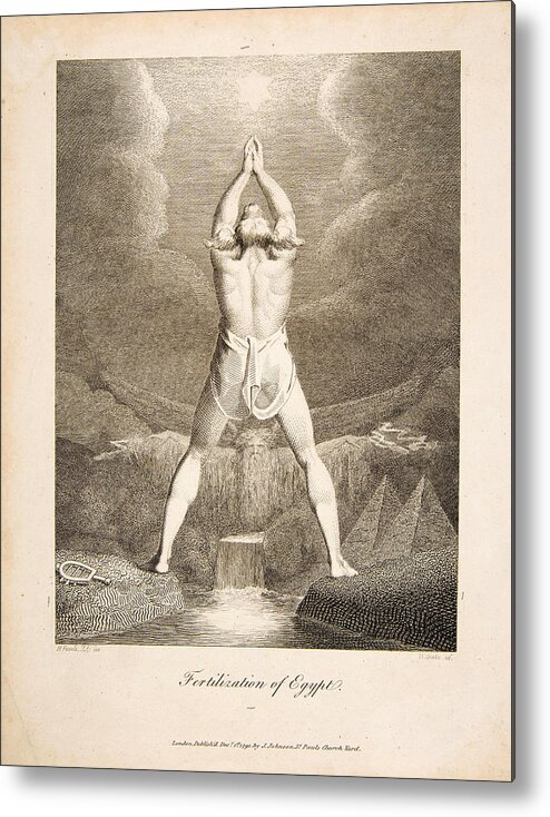 William Blake Metal Print featuring the drawing Fertilization of Egypt by William Blake