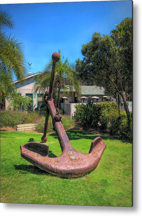 Anchor Metal Print featuring the photograph Giant Anchor at Santa Barbara Yacht Club #1 by Floyd Snyder