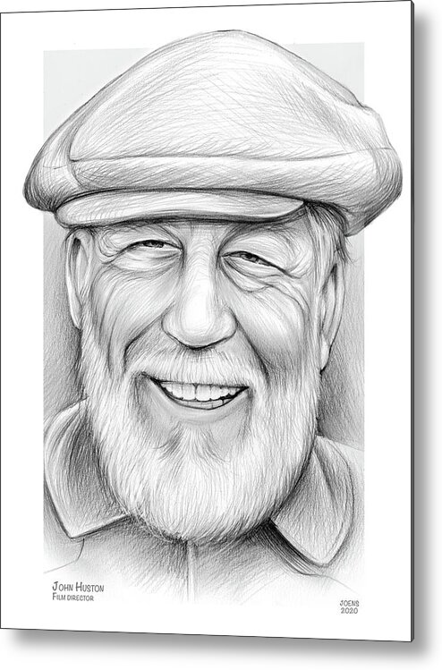 John Huston Metal Print featuring the drawing john Huston #1 by Greg Joens