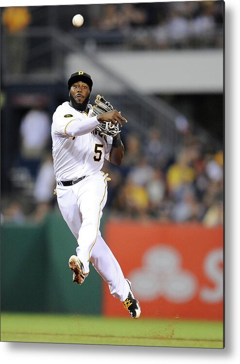 Pnc Park Metal Print featuring the photograph Josh Harrison #1 by Joe Sargent