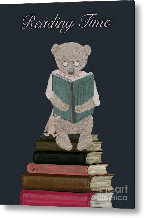 Books Metal Print featuring the painting Reading Time #1 by Bri Buckley