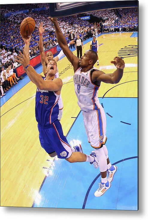 Playoffs Metal Print featuring the photograph Serge Ibaka and Blake Griffin by Ronald Martinez