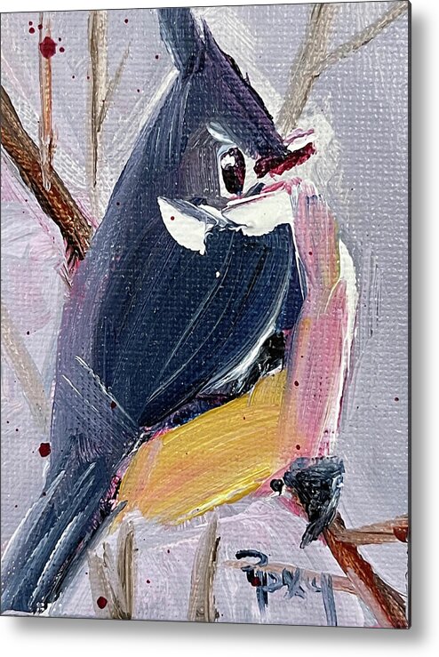 Titmouse Metal Print featuring the painting Tufted Titmouse #2 by Roxy Rich