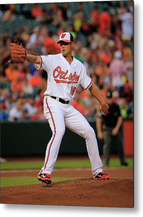 American League Baseball Metal Print featuring the photograph Wei-yin Chen by Rob Carr