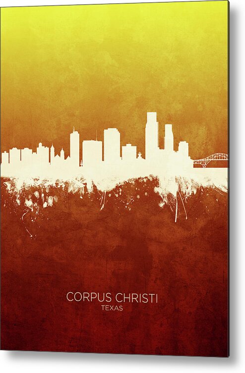 Corpus Christi Metal Print featuring the digital art Corpus Christi Texas Skyline #10 by Michael Tompsett