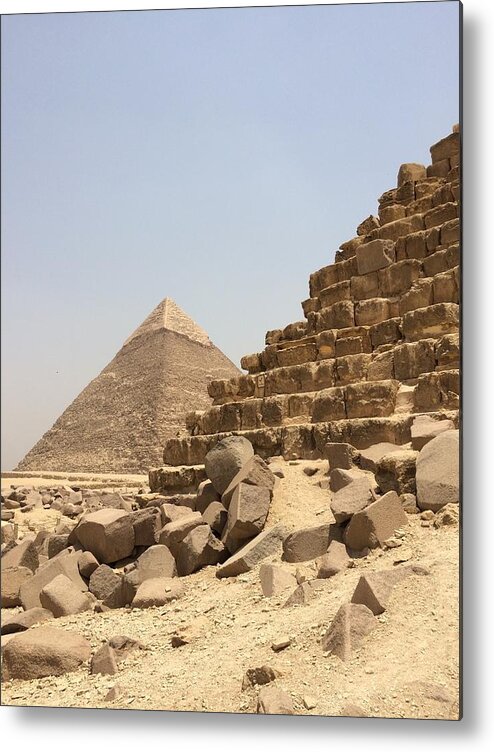 Giza Metal Print featuring the photograph Great Pyramids #11 by Trevor Grassi