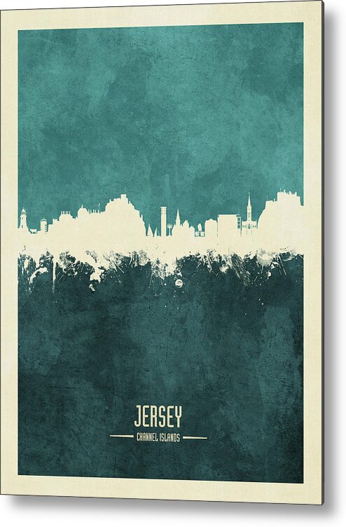 Jersey Metal Print featuring the digital art Jersey Channel Islands Skyline #13 by Michael Tompsett