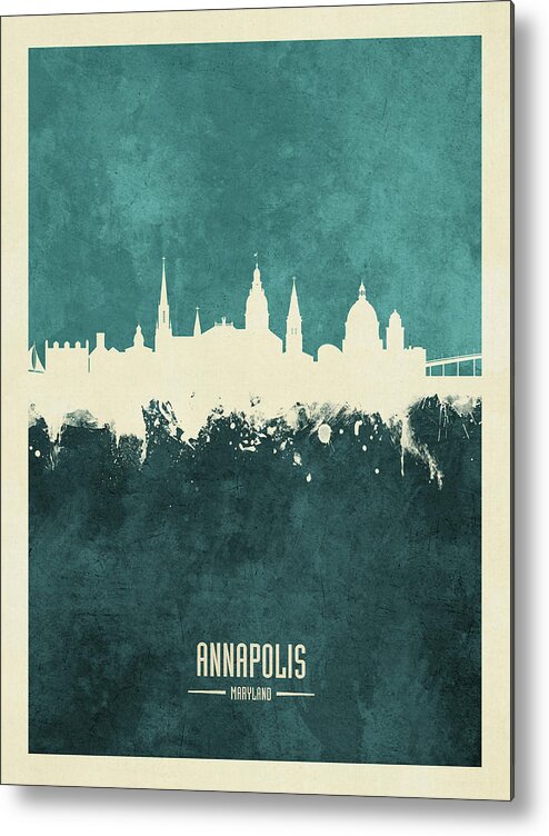 Annapolis Metal Print featuring the digital art Annapolis Maryland Skyline #18 by Michael Tompsett