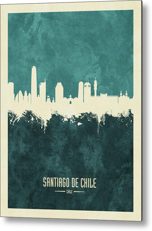 Santiago De Chile Metal Print featuring the photograph Santiago de Chile Skyline #18 by Michael Tompsett