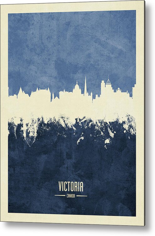 Victoria Metal Print featuring the digital art Victoria Canada Skyline #19 by Michael Tompsett